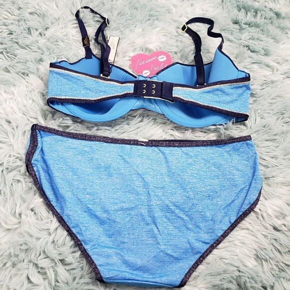Victoria's Secret Blue Lined Demi Bra & Hiphugger - Picture 3 of 5